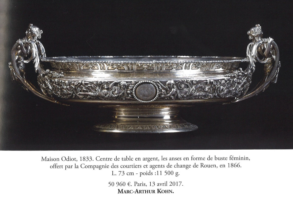 Centre de table en argent de la maison Odiot, vendu